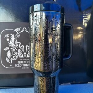 Stanley Black and Silver Floral Tumbler